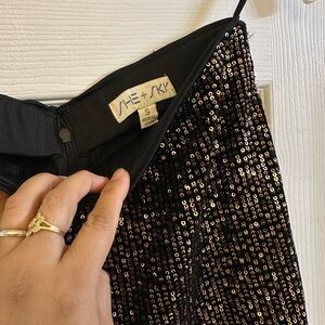She + Sky Black Sequin Skirt